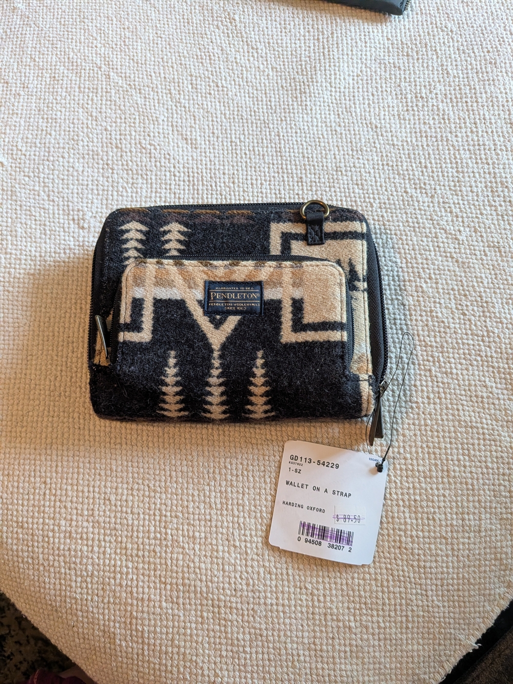 Pendleton Harding Oxford Native Pattern Wallet - Black & Beige